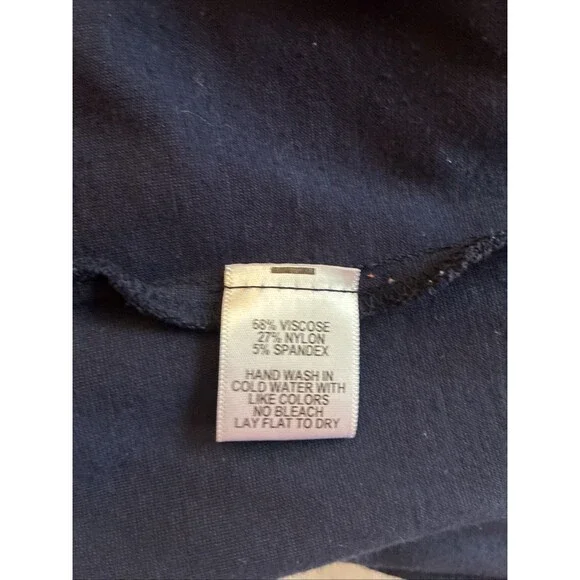 Gibson Navy Knit Blazer Cardigan Womens Medium Open Front Stretch Career - Picture 10 of 11